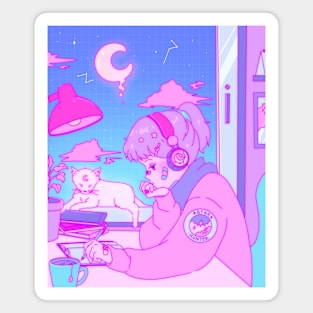 Aesthetic LO-FI Girl Magnet